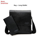 Men's Bag 2PC/Set Leather Messenger Shoulder Bags Crossbody Casual Bags Mart Lion Black 1505-1-8068 China 
