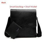 Men's Bag 2PC/Set Leather Messenger Shoulder Bags Crossbody Casual Bags Mart Lion Black 1505-1-W002 China 
