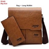 Men's Bag 2PC/Set Leather Messenger Shoulder Bags Crossbody Casual Bags Mart Lion Khaki 1505-2-8068 China 