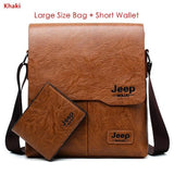 Men's Bag 2PC/Set Leather Messenger Shoulder Bags Crossbody Casual Bags Mart Lion Khaki 1505-2-W002 China 