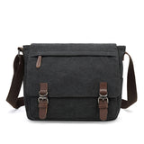 Men's Canvas Messenger Bag Vintage brand Casual Travel Shoulder Crossbody Bag Bolso Hombre Retro Mart Lion black small 
