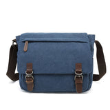 Men's Canvas Messenger Bag Vintage brand Casual Travel Shoulder Crossbody Bag Bolso Hombre Retro Mart Lion blue small 