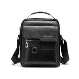 Men's Crossbody Bag Shoulder Bags Vintage Handbags Large Capacity PU Leather Bag Messenger Tote Bag purse Mart Lion BLACK  