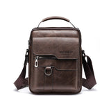 Men's Crossbody Bag Shoulder Bags Vintage Handbags Large Capacity PU Leather Bag Messenger Tote Bag purse Mart Lion COFFEE  