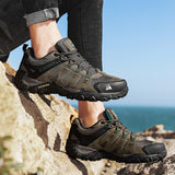 Men's Hiking Shoes Suede Leather Outdoor Wear-resistant Men's Trekking Walking Hunting Tactical Sneakers Mart Lion   