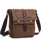 Men's Messenger Bags Shoulder vintage Canvas Crossbody Pack Retro Casual Office Travel Mart Lion coffee small  