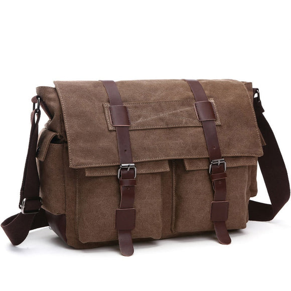 Men's Messenger Bags Shoulder vintage Canvas Crossbody Pack Retro Casual Office Travel Mart Lion   