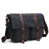 Men's Messenger Bags Shoulder vintage Canvas Crossbody Pack Retro Casual Office Travel Mart Lion black big  