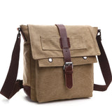 Men's Messenger Bags Shoulder vintage Canvas Crossbody Pack Retro Casual Office Travel Mart Lion khaki small  