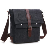 Men's Messenger Bags Shoulder vintage Canvas Crossbody Pack Retro Casual Office Travel Mart Lion black small  
