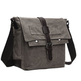 Men's Messenger Bags Shoulder vintage Canvas Crossbody Pack Retro Casual Office Travel Mart Lion gray small  