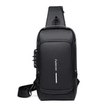 Men's Multifunction Anti-theft USB Shoulder Bag Crossbody Travel Sling Chest Bags Pack Messenger Pack Mart Lion   