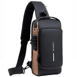 Men's Multifunction Anti-theft USB Shoulder Bag Crossbody Travel Sling Chest Bags Pack Messenger Pack Mart Lion   