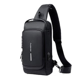 Men's Multifunction Anti-theft USB Shoulder Bag Crossbody Travel Sling Chest Bags Pack Messenger Pack Mart Lion   