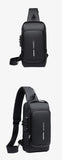 Men's Multifunction Anti-theft USB Shoulder Bag Crossbody Travel Sling Chest Bags Pack Messenger Pack Mart Lion   