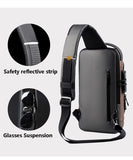 Men's Multifunction Anti-theft USB Shoulder Bag Crossbody Travel Sling Chest Bags Pack Messenger Pack Mart Lion   