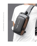 Men's Multifunction Anti-theft USB Shoulder Bag Crossbody Travel Sling Chest Bags Pack Messenger Pack Mart Lion   