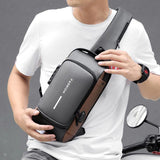 Men's Multifunction Anti-theft USB Shoulder Bag Crossbody Travel Sling Chest Bags Pack Messenger Pack Mart Lion   