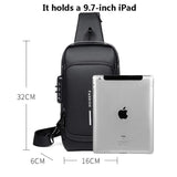 Men's Multifunction Anti-theft USB Shoulder Bag Crossbody Travel Sling Chest Bags Pack Messenger Pack Mart Lion   