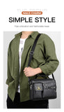 Men's Shoulder Bag Portable PU Leather Handbag Briefcase Travel Crossbody Bags Qualit Mart Lion   