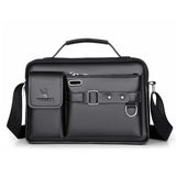 Men's Shoulder Bag Portable PU Leather Handbag Briefcase Travel Crossbody Bags Qualit Mart Lion Black 235 28 X 8 X 19 CM 