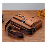 Men's Shoulder Bag Portable PU Leather Handbag Briefcase Travel Crossbody Bags Qualit Mart Lion   