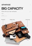 Men's Shoulder Bag Portable PU Leather Handbag Briefcase Travel Crossbody Bags Qualit Mart Lion   