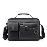 Men's Shoulder Bag Portable PU Leather Handbag Briefcase Travel Crossbody Bags Qualit Mart Lion 234 Black 28 X 8 X 19 CM 