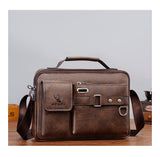 Men's Shoulder Bag Portable PU Leather Handbag Briefcase Travel Crossbody Bags Qualit Mart Lion   