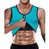 Men's Waist Trainer Vest Neoprene Corset Compression Sweat Body Shaper Slimming Shirt Workout Suit Mart Lion Blue S China
