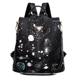 Multifunctional Anti-theft Backpacks Oxford Shoulder Bags for Teenagers Girls Large Capacity Travel School Bag Mart Lion Starry sky China 