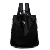 Multifunctional Anti-theft Backpacks Oxford Shoulder Bags for Teenagers Girls Large Capacity Travel School Bag Mart Lion Sequins-Black China 