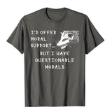 Opossum Meme Questionable Morals Tshirts Men's Normcore Tops Cotton T Shirts Hip Hop Cute Mart Lion Asphalt XS 