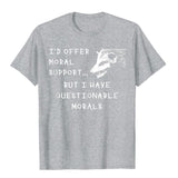 Opossum Meme Questionable Morals Tshirts Men's Normcore Tops Cotton T Shirts Hip Hop Cute Mart Lion Heather Grey XS 