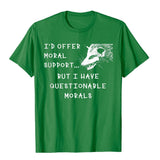 Opossum Meme Questionable Morals Tshirts Men's Normcore Tops Cotton T Shirts Hip Hop Cute Mart Lion Green XS 
