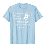 Opossum Meme Questionable Morals Tshirts Men's Normcore Tops Cotton T Shirts Hip Hop Cute Mart Lion Light XS 