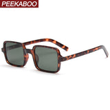 Peekaboo TR90 square frame sunglasses men's polarized green brown retro sun glasses for women uv400 summer driving Mart Lion   