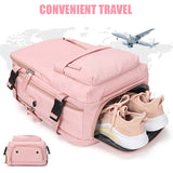 Pink Women Travel Backpack Waterproof Travel Luggage Bags Large Capacity USB Charging Port Backpack Mart Lion   