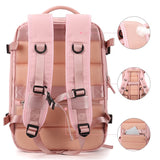 Pink Women Travel Backpack Waterproof Travel Luggage Bags Large Capacity USB Charging Port Backpack Mart Lion   