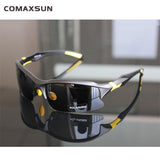 Professional Polarized Cycling Glasses Bike Bicycle Goggles Outdoor Sports Sunglasses UV 400 2 Style Mart Lion Matte Black Yellow  