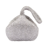 Rhinestones Women Metal Evening Clutch Bag Lady Female Diamond Super Mini Handbag For Wedding Bag Mart Lion YM1217silver Mini(Max Length<20cm) 