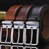 Men's Pin Buckle Leather Texture Luxury Brand Design Belt Loop Simple Casual Trend Youth Pants Belt Mart Lion   