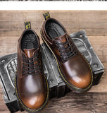 Men's Luxury Casual Genuine Hard-Leather Leisure Tooling Shoes Inside Handmade Trend Shoes