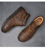 Genuine Leather Men Ankle Boots Platform Walking Design Soft Leather Office Boots Sneakers Mart Lion   