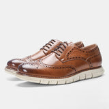 Brogue Lightweight Men's Shoes Comfortable Men Casual Shoes Mart Lion Brown 39 