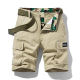 Summer Thin Men's Cargo Shorts Cotton Button Pocket Washed Comfort Casual Shorts Slim Fit Outdoor Men's Shorts Mart Lion Khaki 29 China