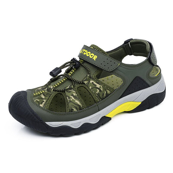 Men's Sandals Classic Summer Beach Breathable Casual Flat Outdoor Non-slip Wading Shoes Mart Lion YX-7013 green 38 