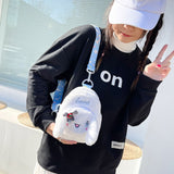 Kawaii Sanrioed My Melody Cinnamoroll Cartoon Plush Bag Anime Soft Stuffed Animals Plushie Backpack Girls Doll Toys Mart Lion NM-14  