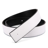 3.3cm 3.7cm Smooth Buckle belt without Buckle Real Genuine Leather Belt Body No Buckle Cowskin Belts Black Brown Blue White Red Mart Lion   