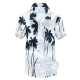 Aloha Hawaiian Shirt Men's Clothes Summer Camisa Havaiana Coconut Tree Printed Short Sleeve Men's Beach Wear Mart Lion 22 white Asian 2XL for 80KG 